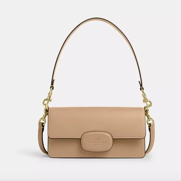 NWT COACH Eliza Flap Crossbody With Leather Covered Closure - Smooth Leather/Tan